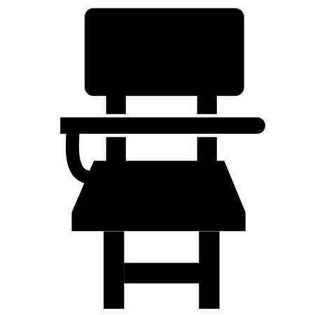 school desk icon on white background. school chair sign. school student desk symbol. flat style.のイラスト素材