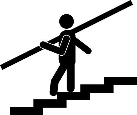 Use Handrail icon white background. Use Handrail sign. flat style.のイラスト素材