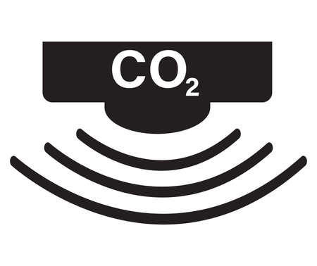 sensor detector CO2 icon on white background. co2 sensor sign. laser sensor symbol. flat style.のイラスト素材