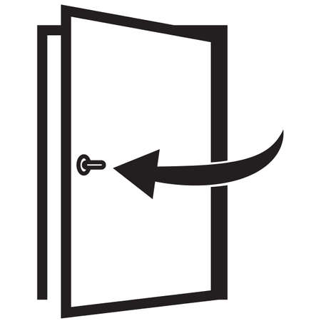 keep door closed icon on white background. keep door closed symbol. flat style.のイラスト素材