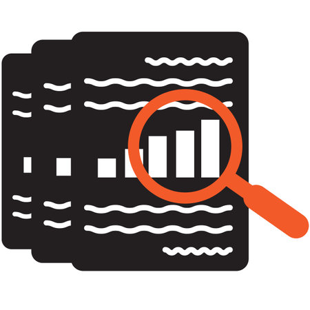 audit document icon on white background. result report sign. quality check icon. export symbol. compliance symbol. flat style.のイラスト素材