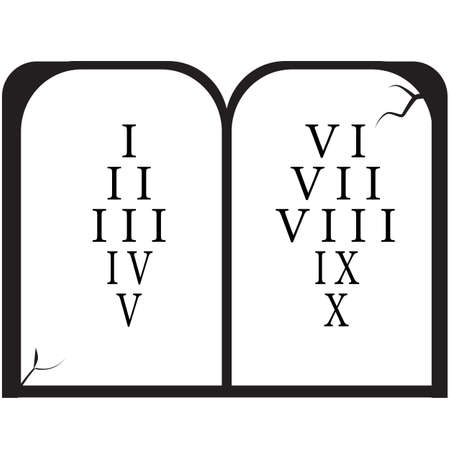 stone tablets icon on white background. ten commandments bible story sign. tablets of the Law symbol. flat style.のイラスト素材