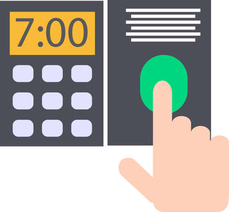 attendance machine icon on white background. time attendance machine sign. flat style.のイラスト素材