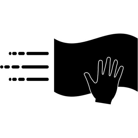 clean with napkin icon on white background. Cleaning napkin sign. Windows cleaning cloth symbol. flat style.のイラスト素材
