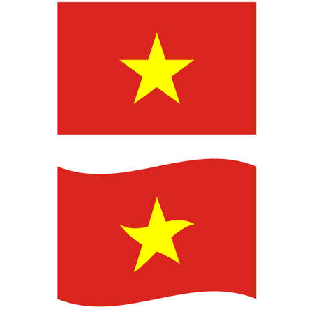 Flag of Vietnam. Vietnam national flag. Vietnam waving flag. flat style.のイラスト素材