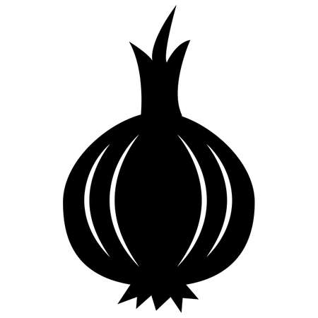 onion icon on white background. healthy vegetarian food sign. Ingredient for vegetable salad. black icon for onion symbol. flat style.のイラスト素材