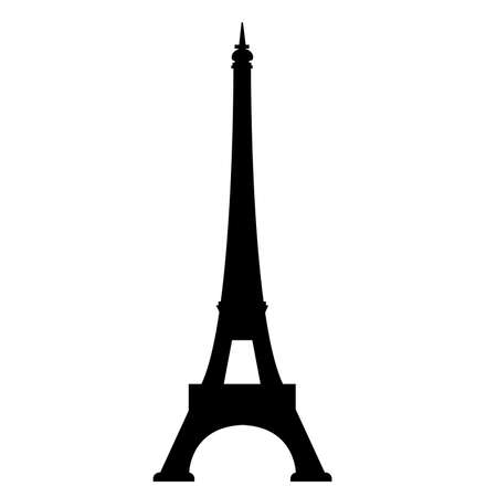 Eiffel tower black on a white background. Eiffel tower sign. flat style.のイラスト素材