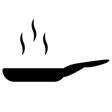 pan icon on white background. pan cooking symbol. frying pan sign. flat style.のイラスト素材