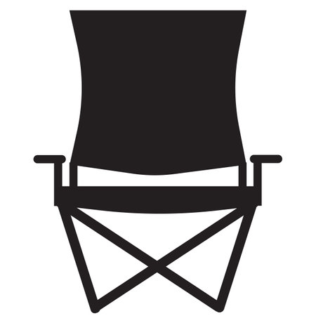 camping chair on white background. fishing folding chair sign. travel portable chair for outdoor symbol. flat style.のイラスト素材