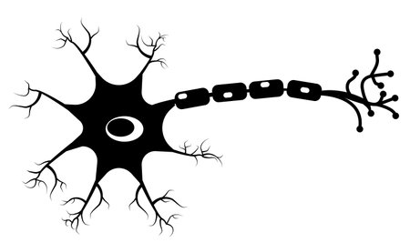 Neuron icon on white background. Human neuron cell sign. Brain neuron symbol. flat style.のイラスト素材