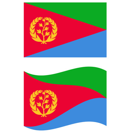 National flag of Eritrea with paper texture background. Flag of Eritrea. Eritrea waving flag. flat style.のイラスト素材