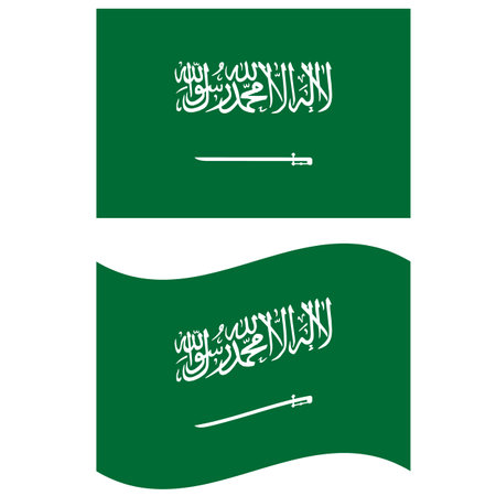flag of Saudi Arabia. Saudi Arabia flag illustration. Togo waving flag. flat style.のイラスト素材