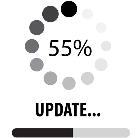 System software update and upgrade concept. Loading process screen. flat style.