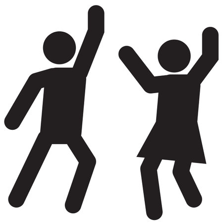 man and woman dancing icon on white background. dancing couple sign. flat style.のイラスト素材