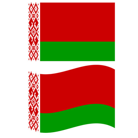Waving flag of Belarus. Belarus flag on white background. flat style.のイラスト素材
