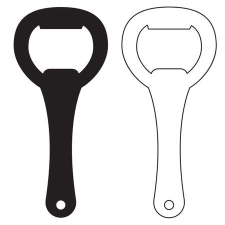 bottle opener icon on white background. bottle opener line sign. flat style.のイラスト素材