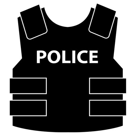 Bulletproof vest icon on white background. Police bulletproof vest sign. bullet proof vest symbol. flat style.のイラスト素材