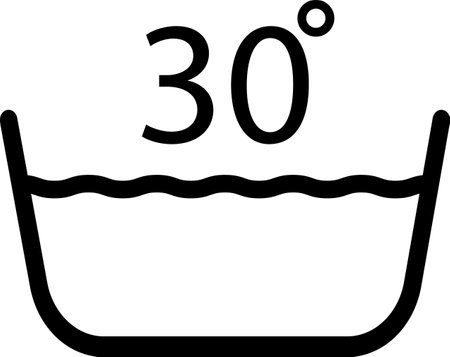 delicate washing 30 degree icon. delicate gentle 30 degrees washing laundry symbol. flat style.のイラスト素材