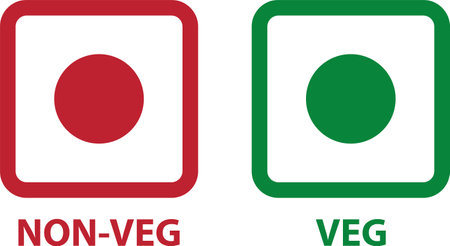 Veg and Non Veg Emoji icon on white background. Indian Food Concept. Happy Non veg sign. flat style.のイラスト素材