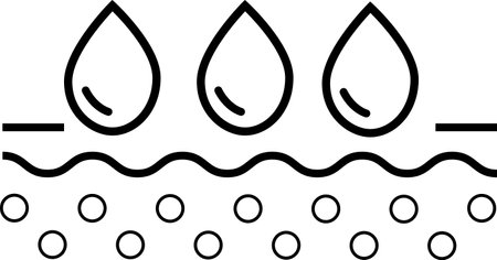 Moisture icon on white background. Skin moisture sign. Moisture wicking symbol. flat style.のイラスト素材
