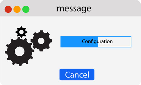Progress bar system configuration settings icon. Computer setting process sign. flat style.
