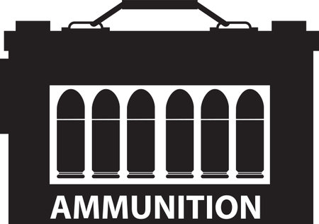 military ammunition box ammo crate icon on white background. resource ammunition inventory boxes sign. flat style.のイラスト素材