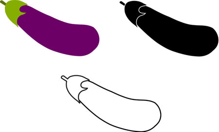 eggplant icon on white background. aubergine symbol. ripe juicy vegetable. flat style.のイラスト素材