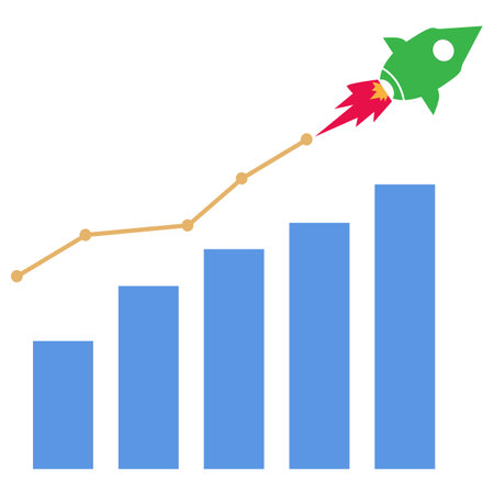 Financial Growth icon.  Investment Income sign. Exponential Growth symbol. flat style.のイラスト素材