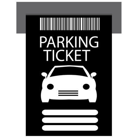 Parking ticket icon. Parking receipt template Paper receipt from ticket machine slot sign. Cars parking tickets symbol. flat style.のイラスト素材