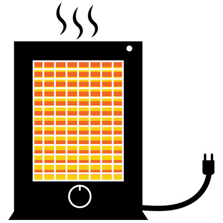 Electric heater icon. Electric oil heater sign. flat style.のイラスト素材