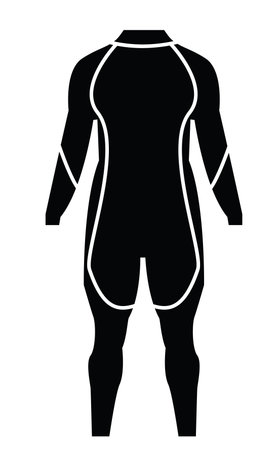 Diving wetsuit icon. Fullsleeve wetsuit sign. Diving swimsuit symbol. flat style.のイラスト素材