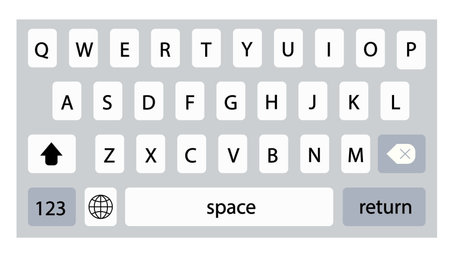 Keyboard of smartphone icon. Mobile phone keypad sign. Screen smartphone keyboard symbol. flat styleのイラスト素材