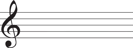 Blank music staff icon. Music staff and treble clef sign. Empty music note symbol. flat style.のイラスト素材