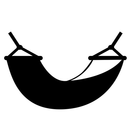 Beach hammock icon. Relax hammock sign. hammock symbol. hammock glyph logo. flat style.のイラスト素材