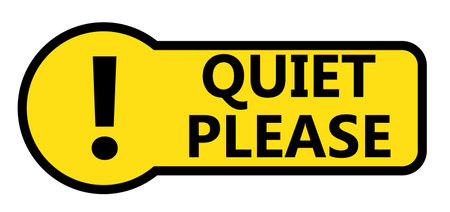 Quiet please icon. Silence sign. Silence request poster. flat style.のイラスト素材