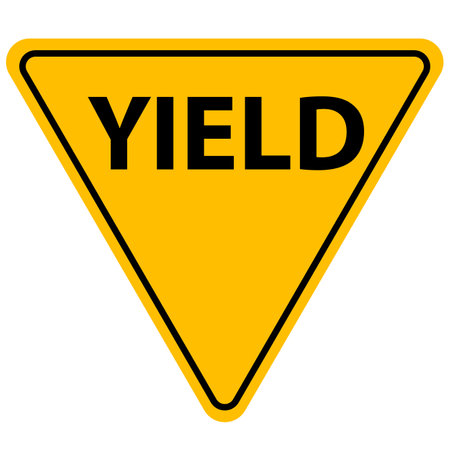 Old version of the Yield sign in the United States. Yield symbol. Street sign yield sign triangle....