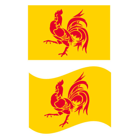 Waving flag of Wallonia. Wallonia flag sign. flat style.のイラスト素材