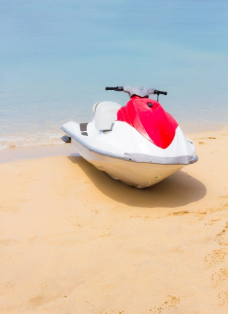 Jetski on the beach of holiday seasonの写真素材