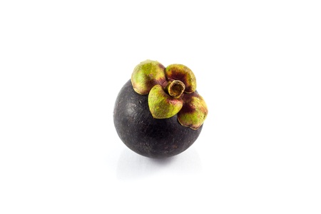 Mangosteen on white backgroundの写真素材