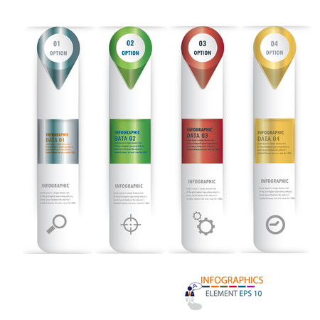 infograohics design element label or banner can be used for workflow layout   numbered banners   step up option   graphic or website layout vectorのイラスト素材