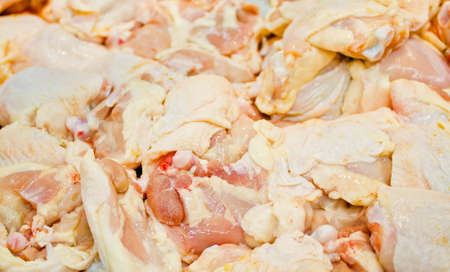 fresh chickens in the marketの写真素材