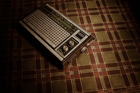 Old radio in retro sceneの写真素材