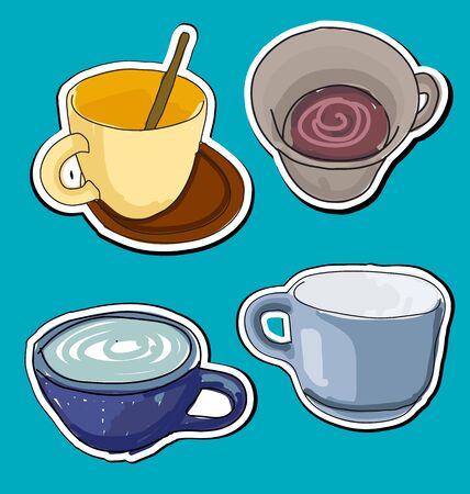 vector illustration of 	coffee cupのイラスト素材