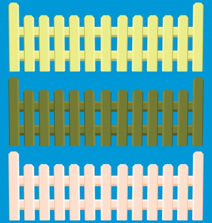 illustration of  wooden fence set のイラスト素材