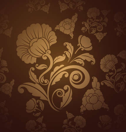 Damask  floral pattern  Vintage vector illustration のイラスト素材