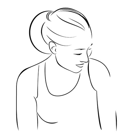 Beautiful young womanのイラスト素材