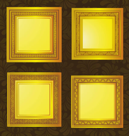 Vector vintage Gold black framesのイラスト素材