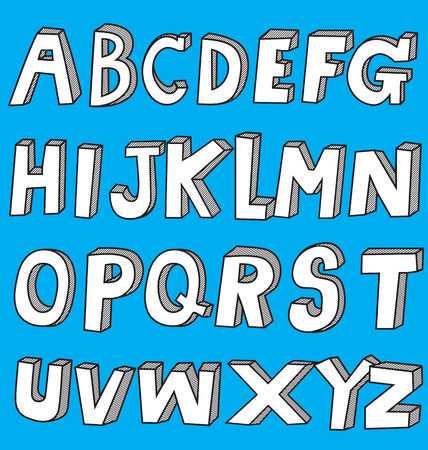 Vector of hand drawn alphabetのイラスト素材