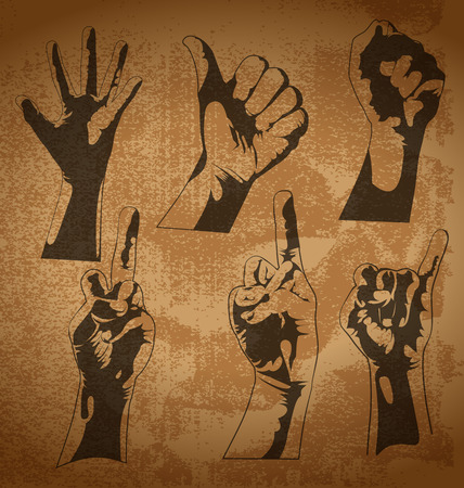 Vector illustration of   hand gestures setのイラスト素材