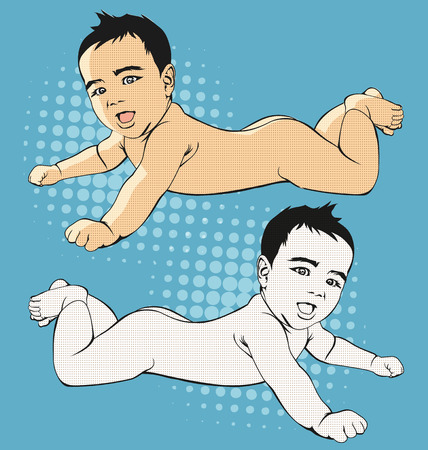 Vector illustration of crawling babyのイラスト素材